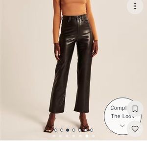 Abercrombie & Fitch Vegan Leather Ankle Straight Pant